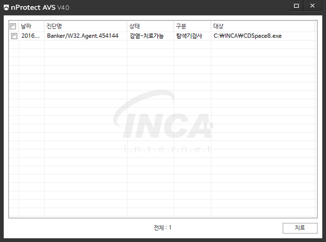 [그림 6] nProtect Anti-Virus/Spyware V4.0 진단 및 치료 화면