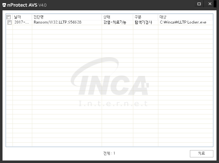 [그림 10] nProtect Anti-Virus/Spyware V4.0 진단 및 치료 화면