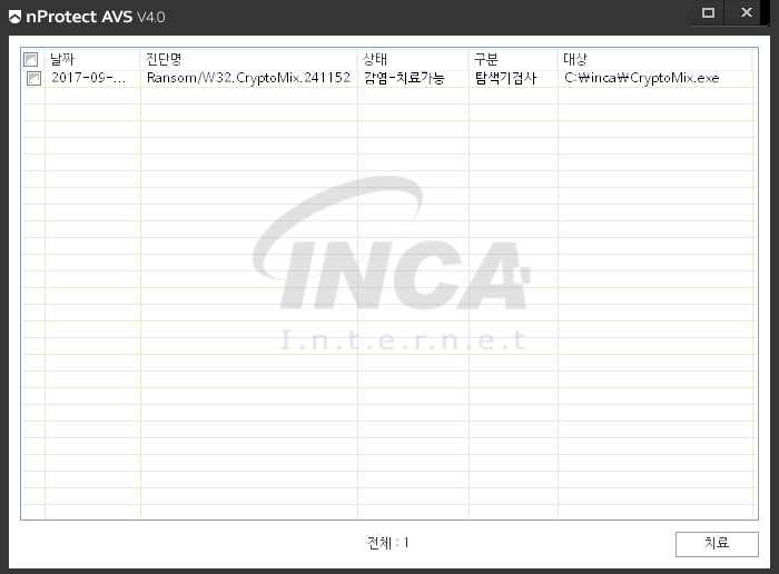 [그림 5] nProtect Anti-Virus/Spyware V4.0 진단 및 치료 화면