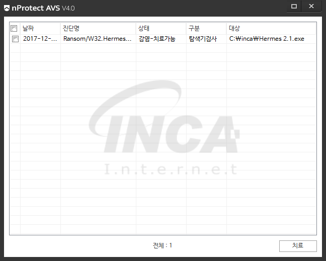 [그림5] nProtect Anti-Virus/Spyware V4.0 진단 및 치료 화면